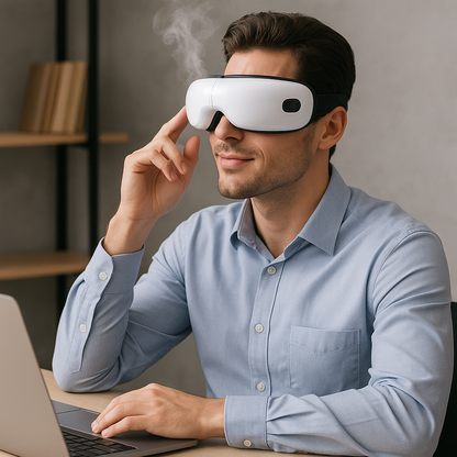 Lynesian™ – Masseur Oculaire 3-en-1 : Cernes, Stress, Détente & Maux de Tête