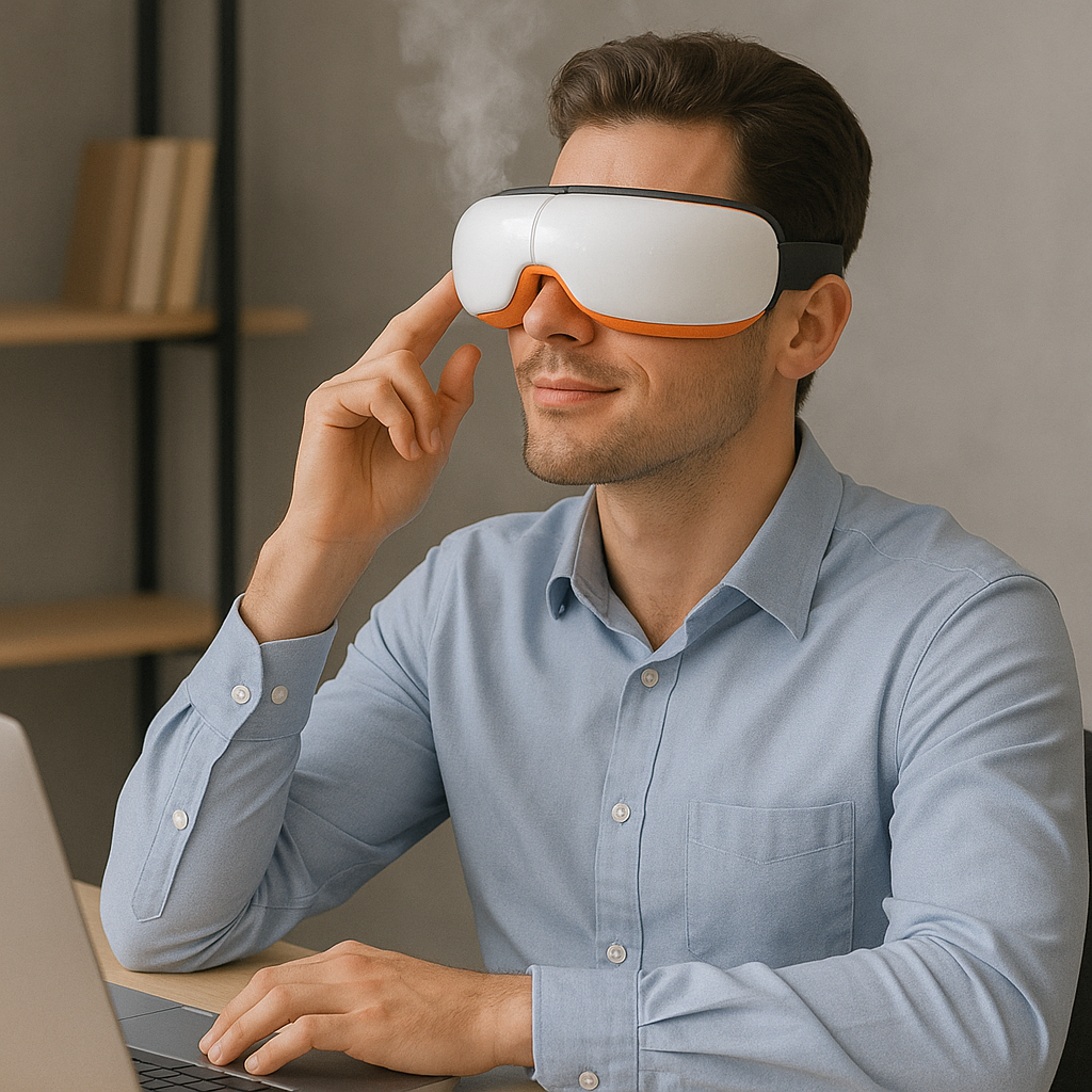 Lynesian™ – Masseur Oculaire 3-en-1 : Cernes, Stress, Détente & Maux de Tête