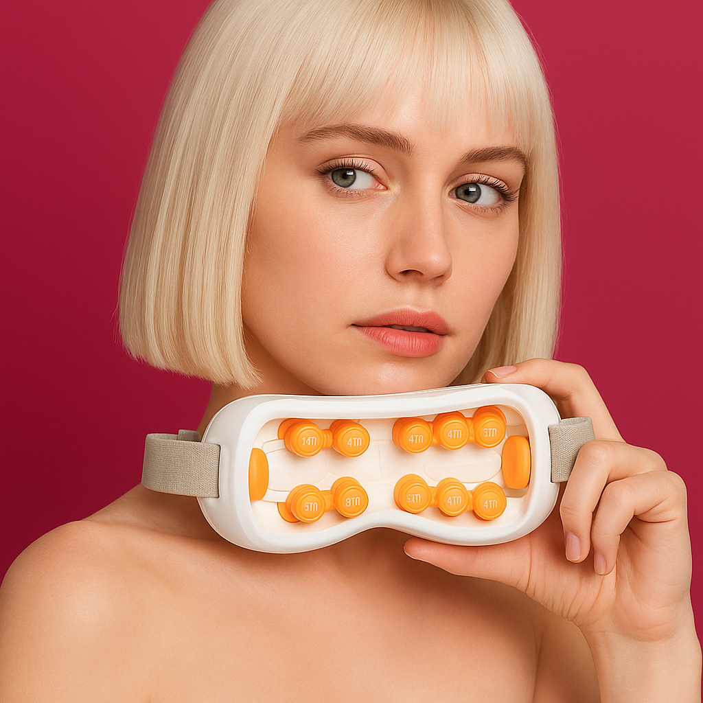 Lynesian™ – Masseur Oculaire 3-en-1 : Cernes, Stress, Détente & Maux de Tête