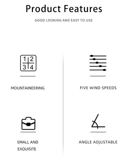 2024 New Portable Handheld Personal Rechargeable Desk Fan LED Digital Display 180°Adjustable Rechargeable Air Fan , 5 Speed Win