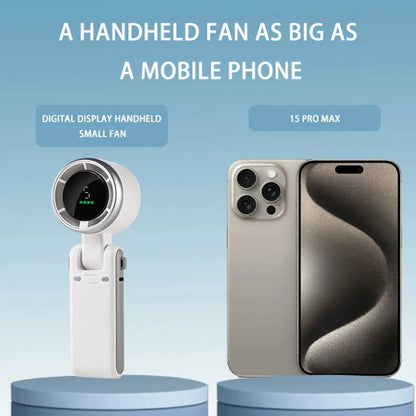 2024 New Portable Handheld Personal Rechargeable Desk Fan LED Digital Display 180°Adjustable Rechargeable Air Fan , 5 Speed Win