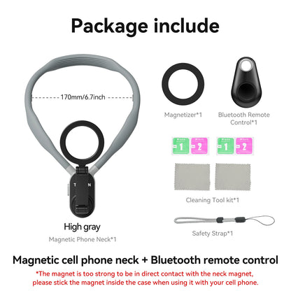 TELESIN Silicone Magnetic Neck Mount Quick Release Hold for Iphone 15 14 13 12 11 10 SAMSUNG HUAWEI XIAOMI Phone Accessories