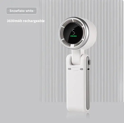 2024 New Portable Handheld Personal Rechargeable Desk Fan LED Digital Display 180°Adjustable Rechargeable Air Fan , 5 Speed Win