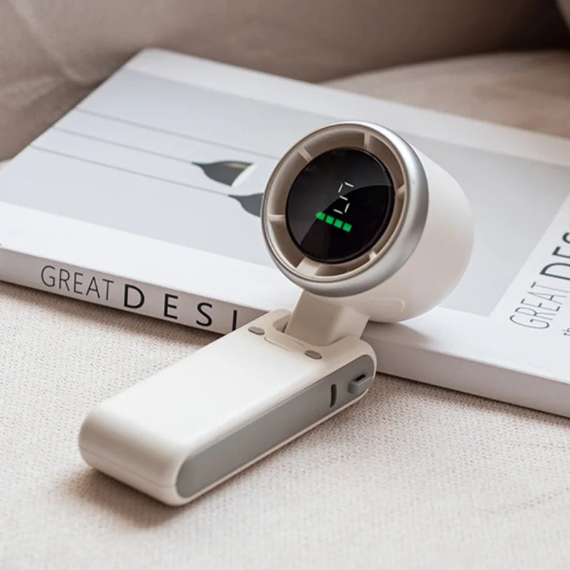 2024 Summer Fan Hand-held Folding High-speed Turbo Fan New Hanging Neck Outdoor Fan Desktop Portable LED Adjustment Student Fans