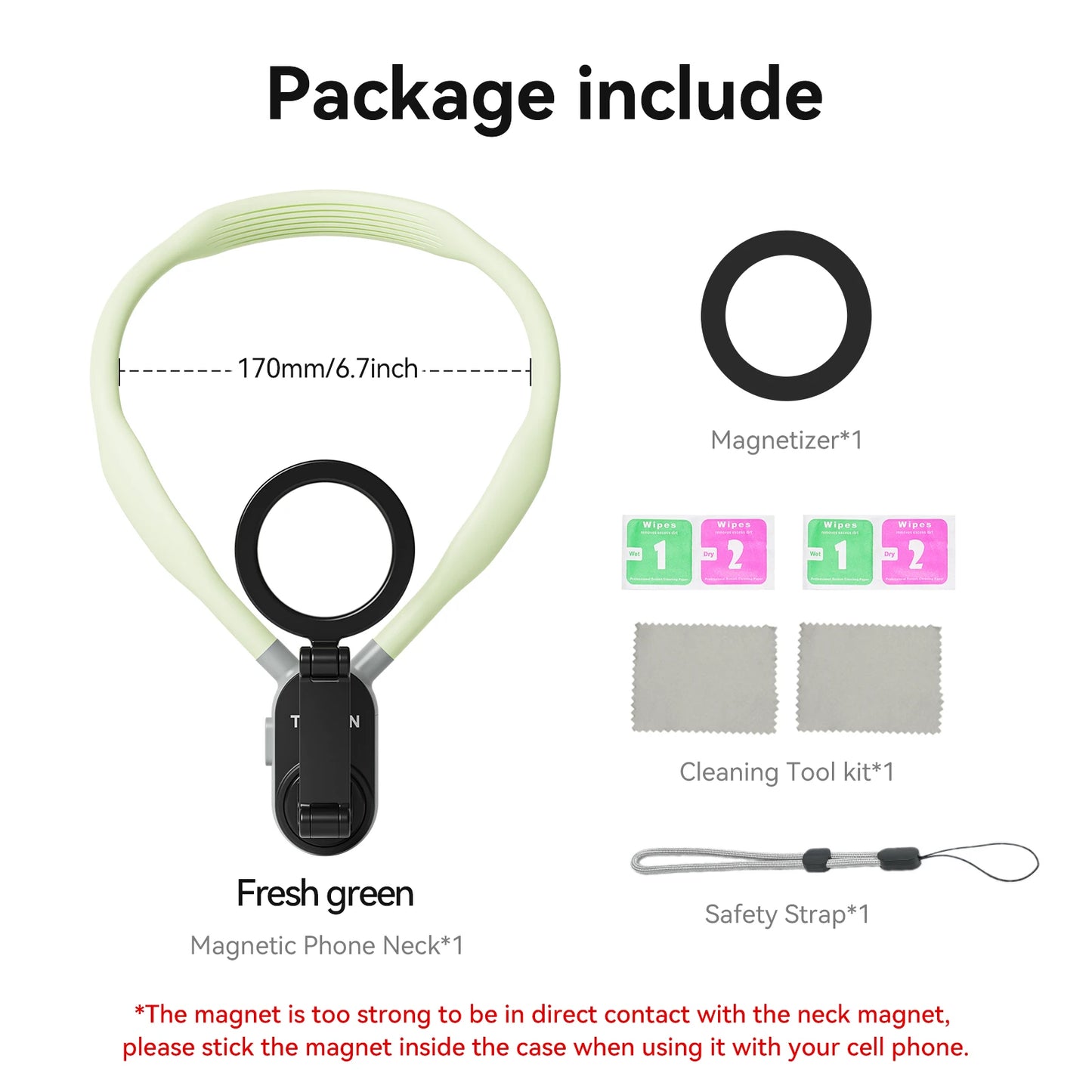 TELESIN Silicone Magnetic Neck Mount Quick Release Hold for Iphone 15 14 13 12 11 10 SAMSUNG HUAWEI XIAOMI Phone Accessories