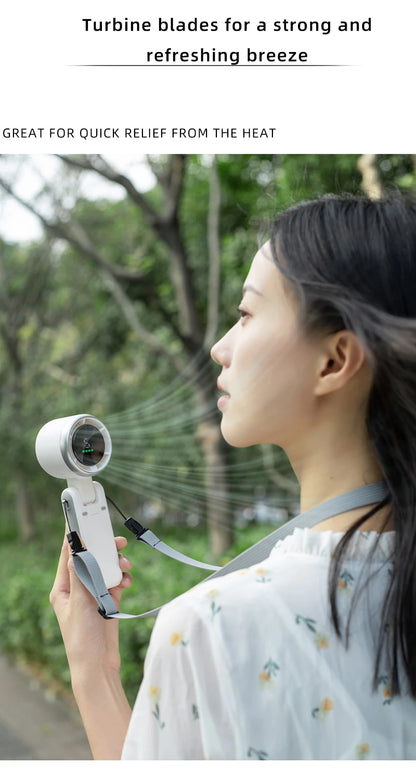 2024 New Portable Handheld Personal Rechargeable Desk Fan LED Digital Display 180°Adjustable Rechargeable Air Fan , 5 Speed Win