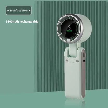 2024 New Portable Handheld Personal Rechargeable Desk Fan LED Digital Display 180°Adjustable Rechargeable Air Fan , 5 Speed Win