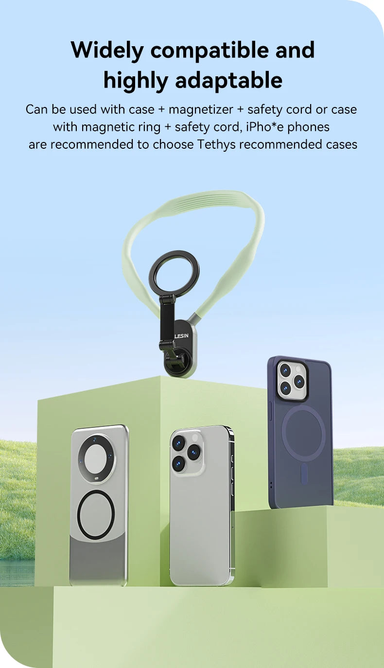 TELESIN Silicone Magnetic Neck Mount Quick Release Hold for Iphone 15 14 13 12 11 10 SAMSUNG HUAWEI XIAOMI Phone Accessories