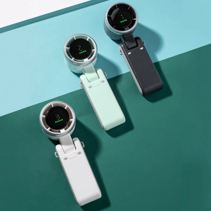 2024 Summer Fan Hand-held Folding High-speed Turbo Fan New Hanging Neck Outdoor Fan Desktop Portable LED Adjustment Student Fans