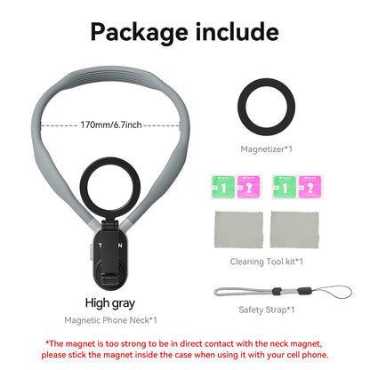 TELESIN Silicone Magnetic Neck Mount Quick Release Hold for Iphone 15 14 13 12 11 10 SAMSUNG HUAWEI XIAOMI Phone Accessories