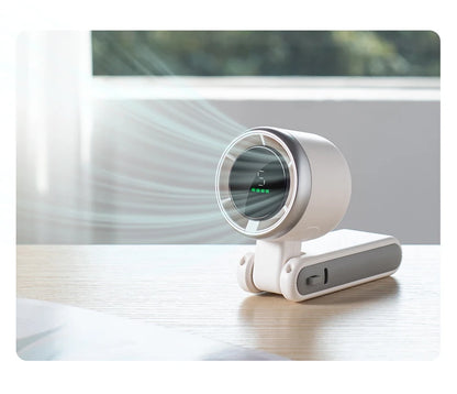 2024 New Portable Handheld Personal Rechargeable Desk Fan LED Digital Display 180°Adjustable Rechargeable Air Fan , 5 Speed Win