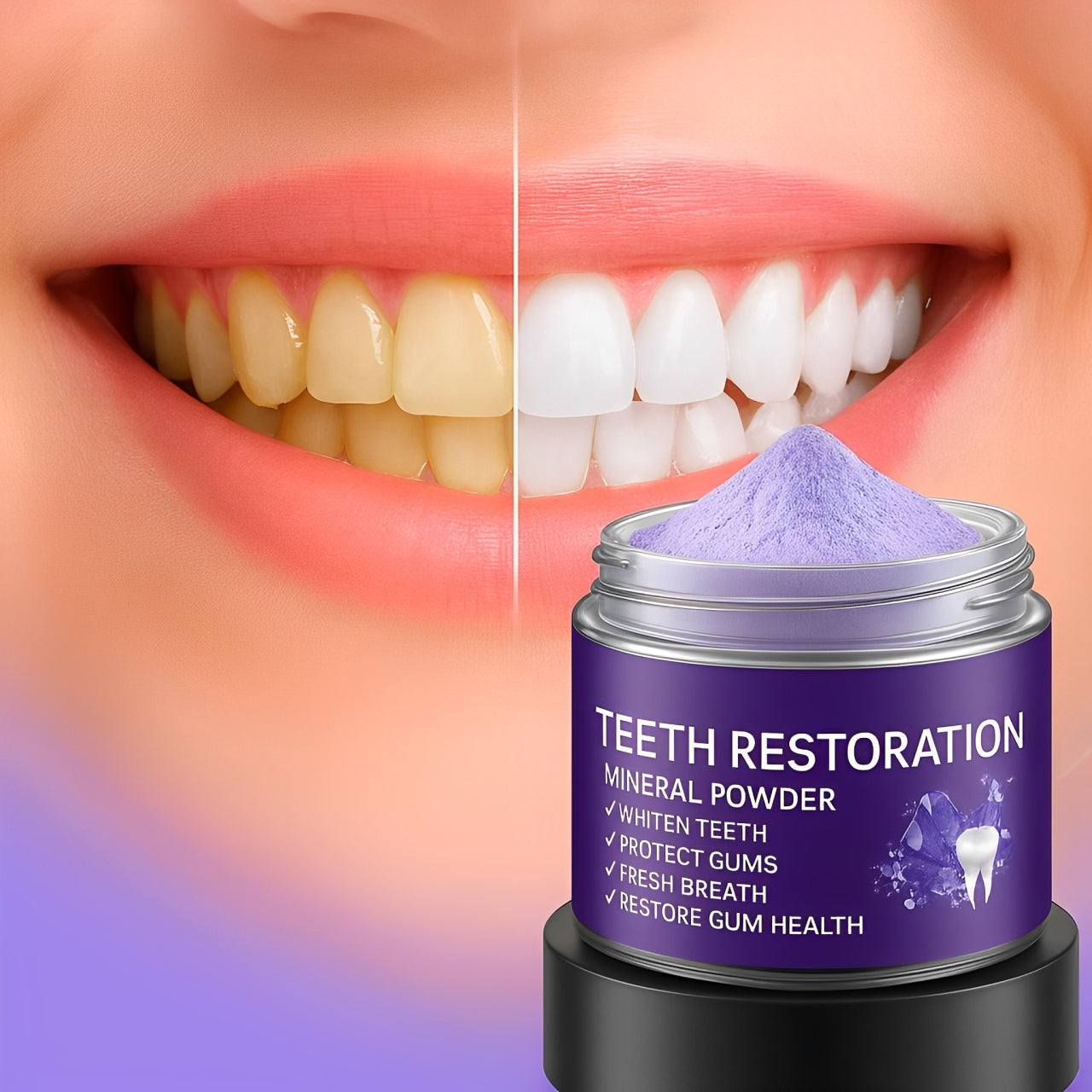 Lynesian – Polvo Dental Blanqueador, Cuidado de Encías y Aliento Fresco