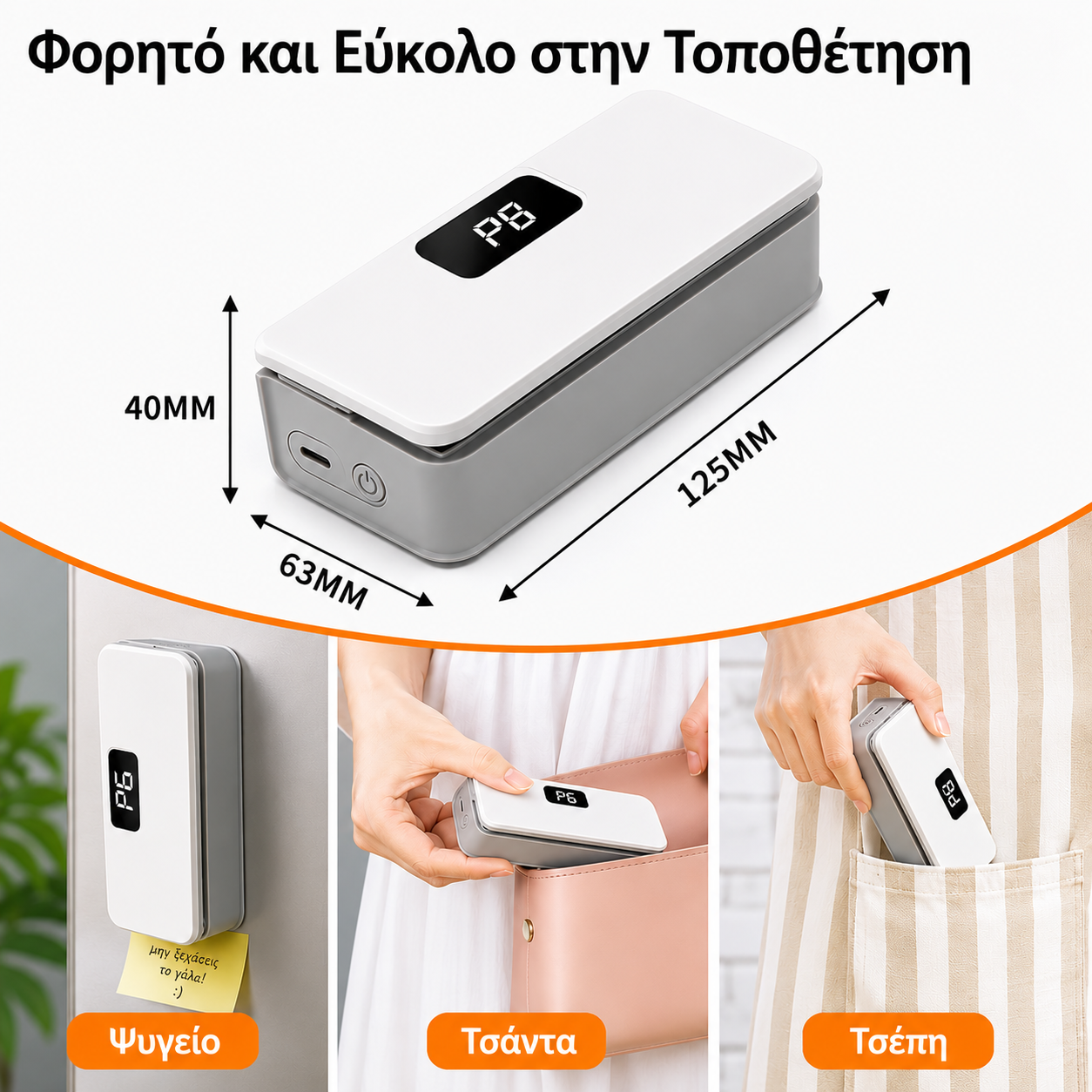 Μίνι σφραγιστικό σακουλών 2 σε 1